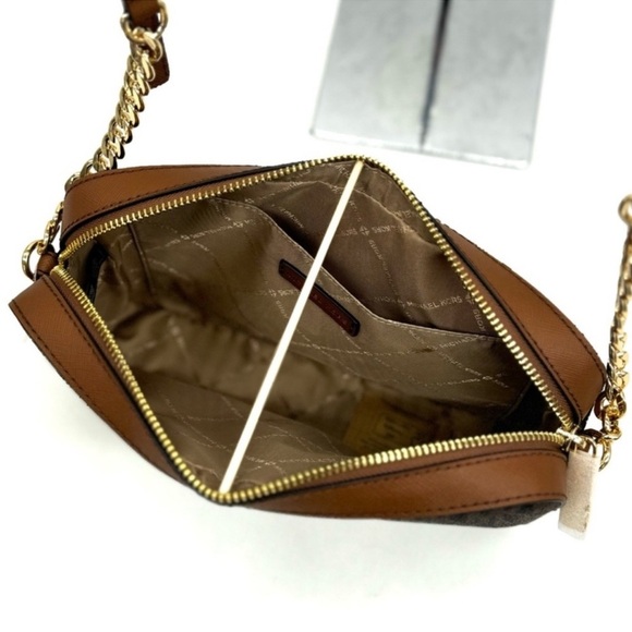 Michael Kors Large EW Crossbody Bag & Large Double Zip Wallet Brown - Picture 7 of 13